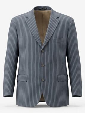 Hugo Boss Made in USA Blue Pinstripe Two Button Blazer Men See Measurement